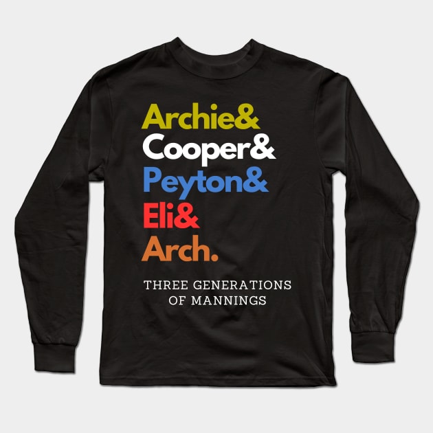 Three Generations of Mannings Long Sleeve T-Shirt by capognad